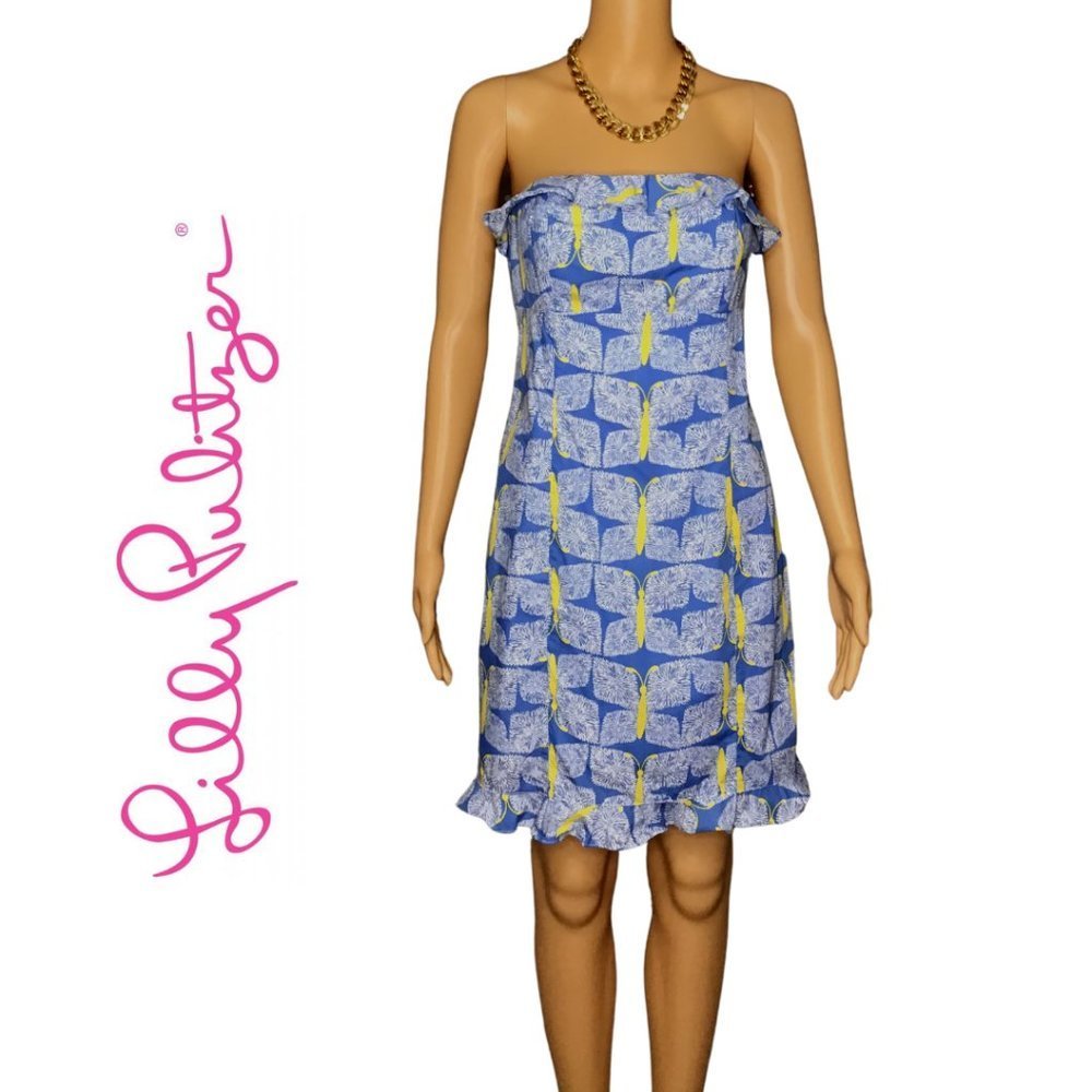 Lilly Pulitzer Strapless Tie-Back Dress Size 4 EUC
